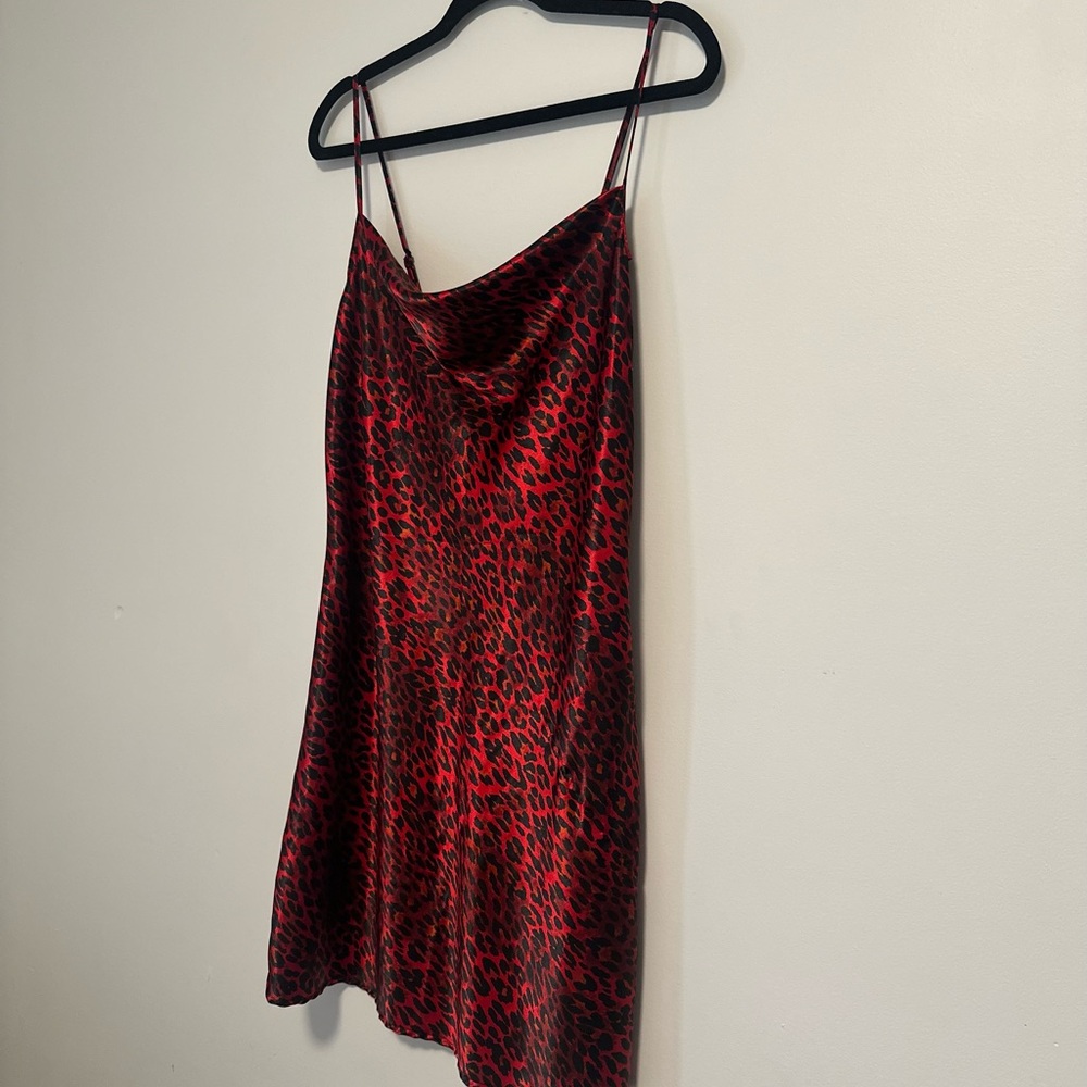 Ambrielle Red Leopard Print Chemise sleepwear